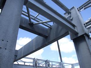 ZINGA film galvanising was used to galvanize a large section of heavy steel beams.